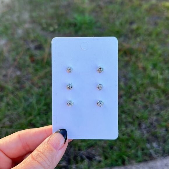 Lightning Bolt Small Stud Earrings Pack - Turquoise - Picture 3 of 3